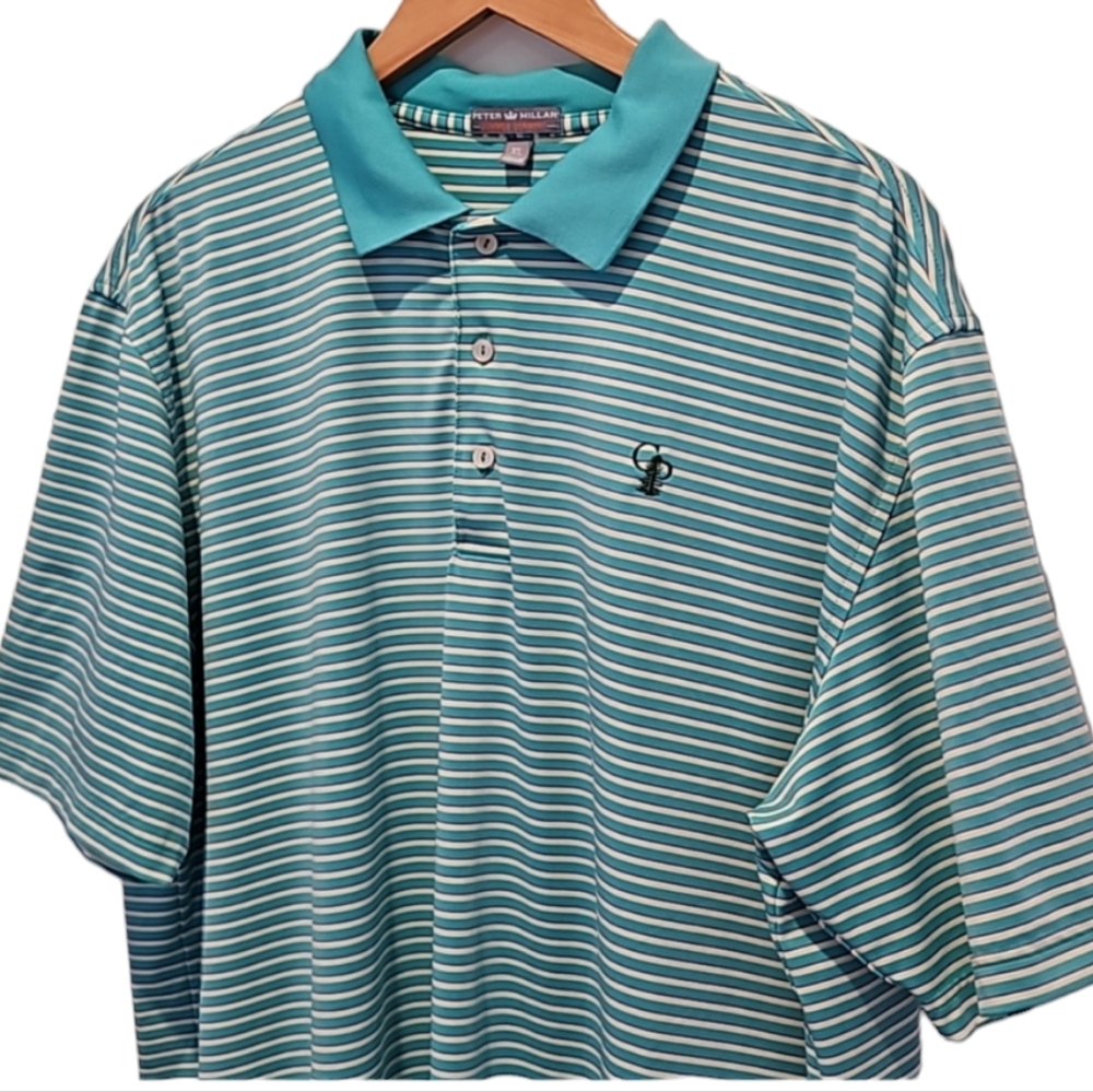 Peter Millar Summer Comfort mens striped polo, size XL - Picture 1 of 8